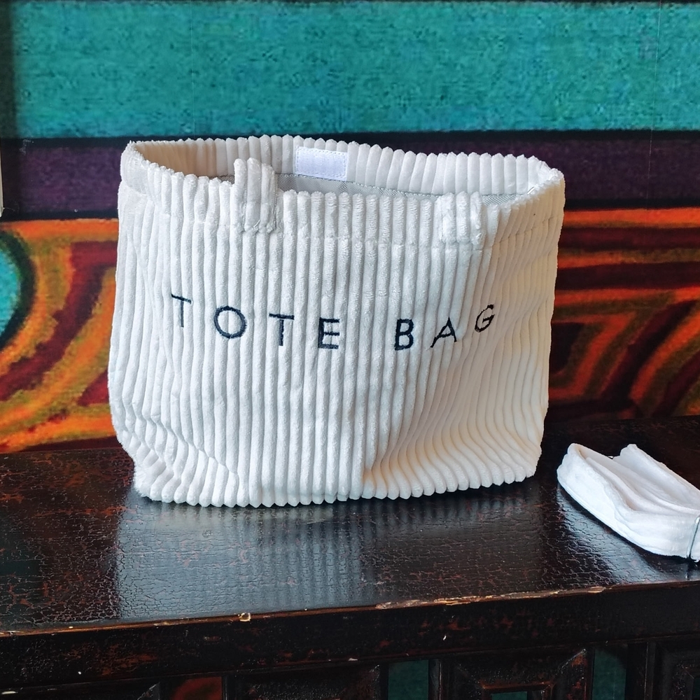 Totes White Corduroy Tote Bag